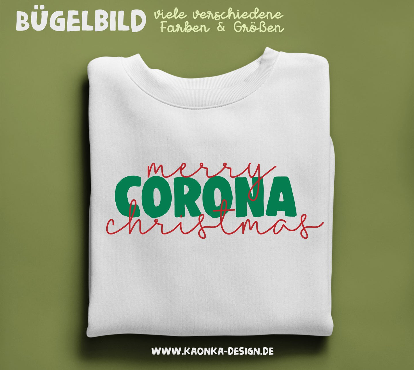 Bügelbild Merry Corona Christmas