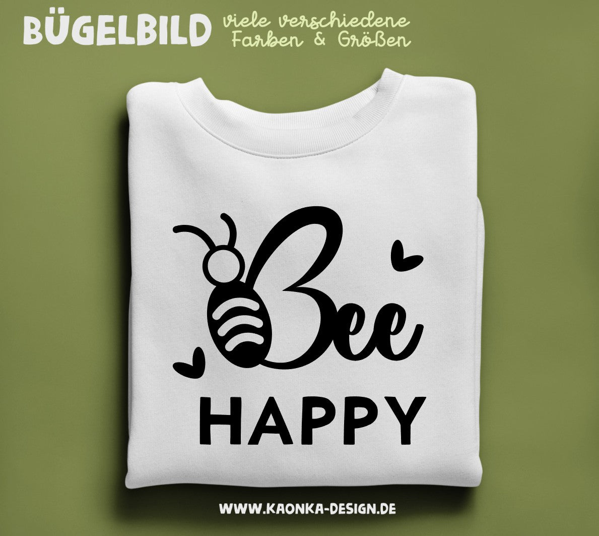 Bügelbild Bee Happy
