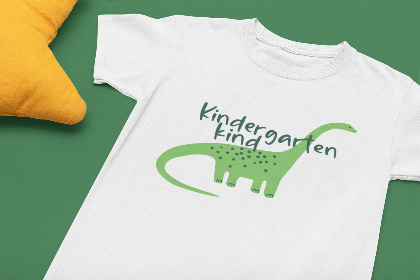 Bügelbild zweifarbig Kindergartenkind Brontosaurus Dino